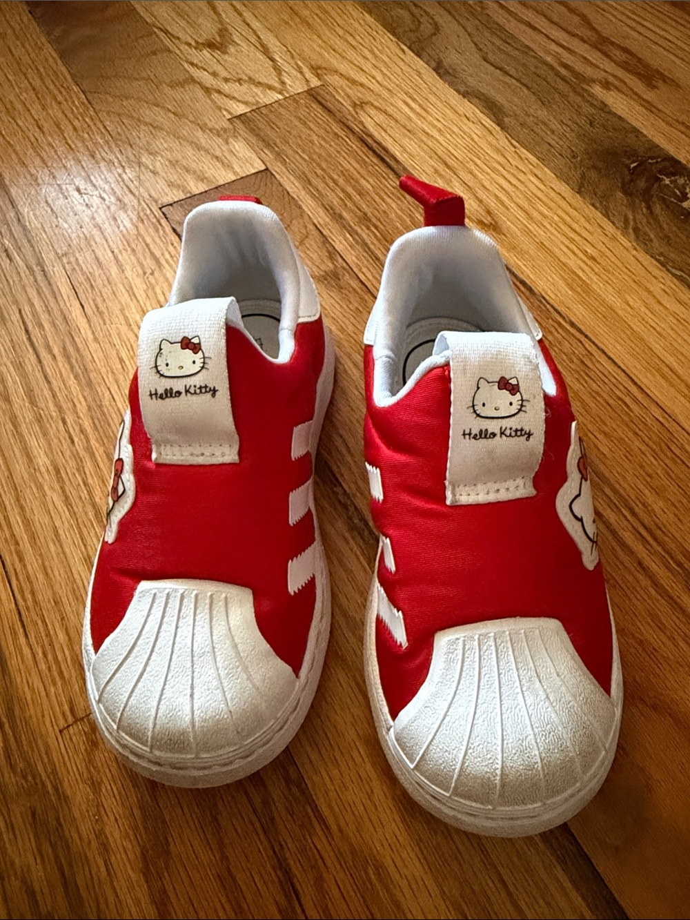 adidas Originals Kids Red and White Hello Kitty Slip-On Sneakers - Picture 2 of 8